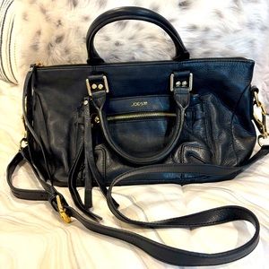 Joe’s genuine leather satchel shoulder/crossbody bag w/gold hardware